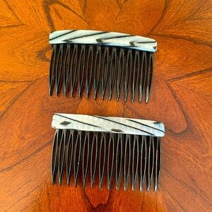 Black and White Pearlized Hair Combs